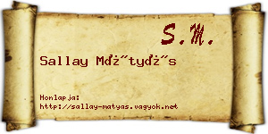 Sallay Mátyás névjegykártya