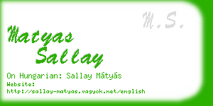 matyas sallay business card