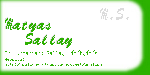 matyas sallay business card